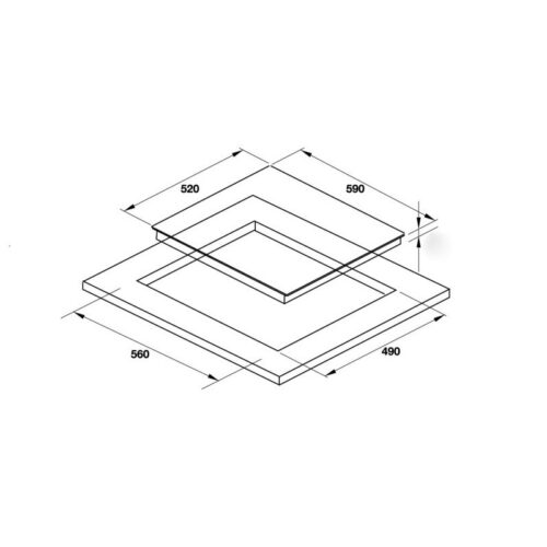 Kích thước Bếp từ Hafele 3 vùng nấu HC-I6030B 536.61.831