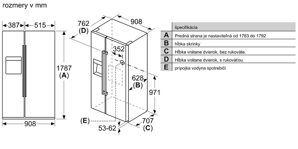 Kích thước Tủ Bosch KAD93ABEP