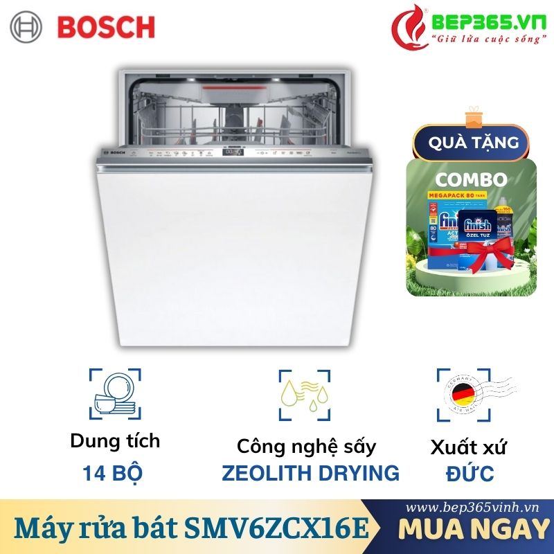 Máy rửa bát âm tủ Bosch SMV6ZCX16E Serie 6 3 Máy rửa bát âm tủ Bosch SMV6ZCX16E Serie 6
