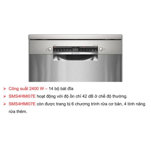 Bảng điều khiển của máy rửa bát độc lập Bosch SMS4HMI07E serie 4