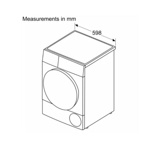 Chiều ngang của máy sấy quần áo Bosch WTH83028SG serie 4