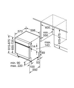 thông số kỹ thuật của máy rửa bát bán âm Bosch SMI6ZCS16E Serie 6