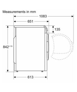 Thiết kế lắp đặt của máy sấy quần áo Bosch WTH83028SG serie 4