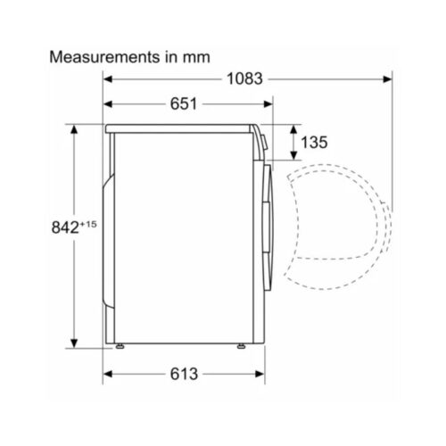 Thiết kế lắp đặt của máy sấy quần áo Bosch WTH83028SG serie 4