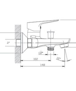 Kích thước sen tắm nóng lạnh Paul Schmitt PA013B
