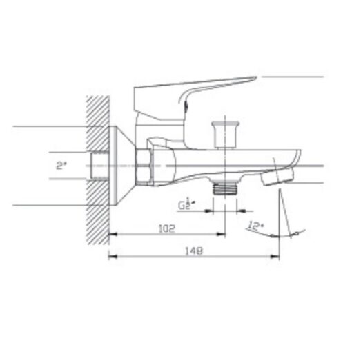 Kích thước sen tắm nóng lạnh Paul Schmitt PA013B