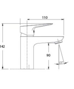 Kích thước vòi chậu lavabo nóng lạnh Paul Schmitt PA010F