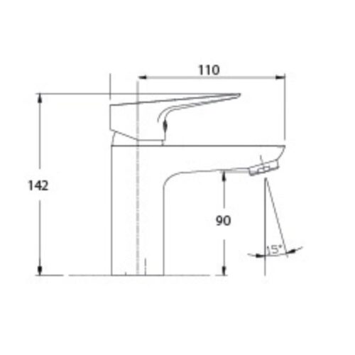 Kích thước vòi chậu lavabo nóng lạnh Paul Schmitt PA010F