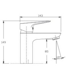 Kích thước vòi chậu lavabo nóng lạnh Paul Schmitt PA013F