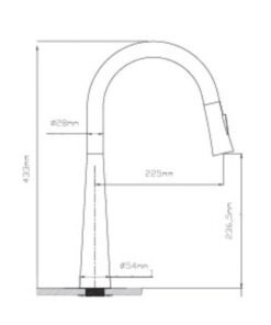 Kích thước vòi rửa bát nóng lạnh Paul Schmitt PA305K có dây rút
