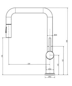 Kích thước vòi rửa bát nóng lạnh Paul Schmitt PA314K có dây rút
