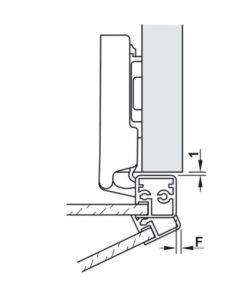 Thiết kế bản lề Metalla SM 110º trùm nửa Hafele 315.26.711