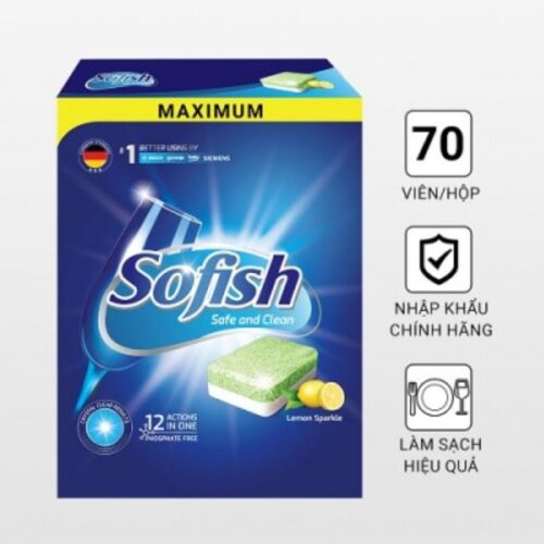 Combo muối + viên rửa Sofish maximum plus