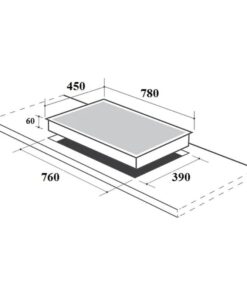 Kích thước lắp đặt bếp từ Canzy 3 vùng nấu CZ-ML86GA lắp âm