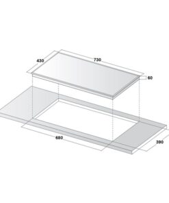 Kích thước lắp đặt bếp từ đôi Canzy CZ 6868 Plus lắp âm