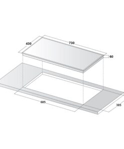 Kích thước lắp đặt bếp từ đôi Canzy CZ-88NPSI lắp âm