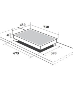 Kích thước lắp đặt bếp từ kết hợp hồng ngoại Canzy CZ-757IH lắp âm