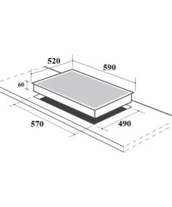 Kích thước bếp từ kết hợp hồng ngoại Canzy CZ-TL67HB lắp âm