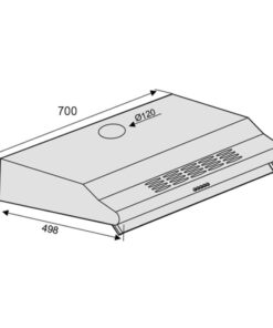 Kích thước máy hút mùi âm tủ Lorca TA 3007M 70
