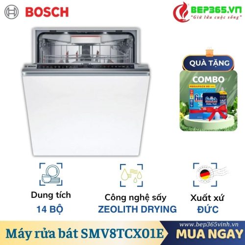 Máy rửa bát âm tủ Bosch SMV8TCX01E Serie 8