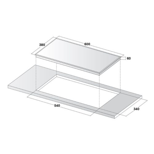 Kích thước bếp gas âm Canzy CZ-26MI