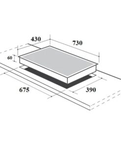 Kích thước bếp từ đôi Canzy CZ-ML757I lắp âm