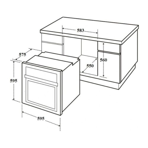 Kích thước lò nướng âm tủ Canzy CZ 11EBN