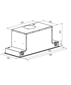 Kích thước máy hút mùi âm trần Canzy CZ 68D