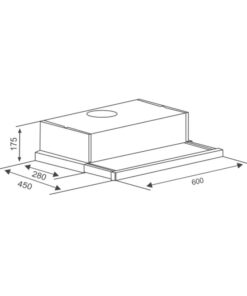 Kích thước máy hút mùi âm tủ Canzy CZ 600GH