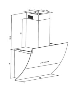 Kích thước máy hút mùi áp tường Canzy CZ 2890GH