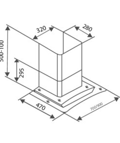 Kích thước máy hút mùi áp tường Canzy CZ MLH870