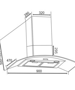 Kích thước máy hút mùi áp tường Canzy CZ MLH890