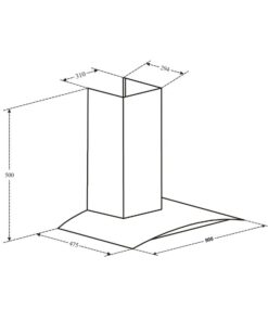 Kích thước máy hút mùi áp tường Canzy CZ TB90
