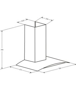 Kích thước máy hút mùi Canzy CZ 3870Q
