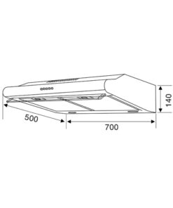 Kích thước máy hút mùi cổ điển CZ C507I