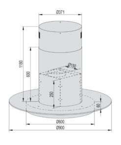 Kích thước máy hút mùi đảo Canzy CZ 890G