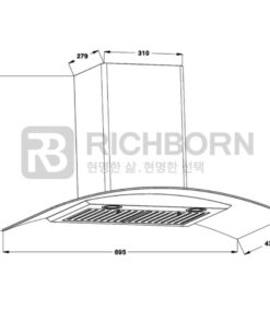 Hình ảnh máy hút mùi Richborn RHA70GFFB