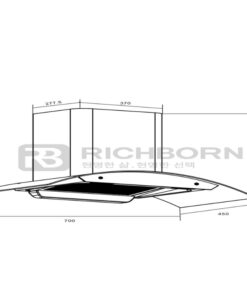 Kích thước máy hút mùi Richborn RHA70GHMB