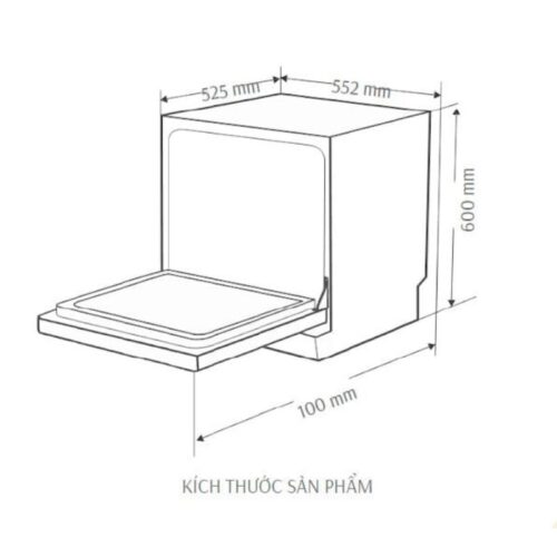 Kích thước máy rửa bát Canzy CZ-DW11GB