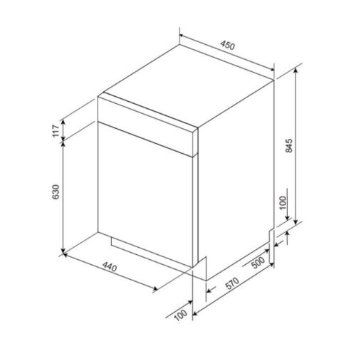 Kích thước của máy rửa bát độc lập Malloca MDW10-BS08FS