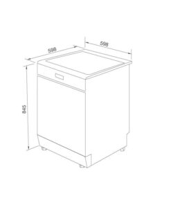 Kích thước máy rửa bát độc lập Malloca MDW14-BS10TFT