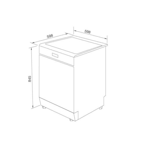 Kích thước máy rửa bát độc lập Malloca MDW14-BS10TFT