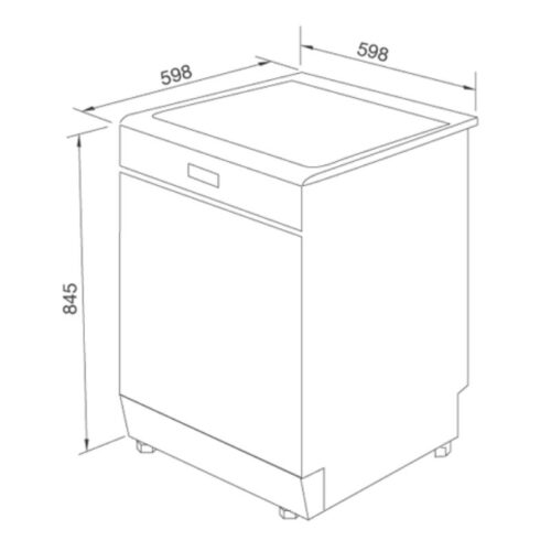 Kích thước máy rửa bát độc lập Malloca MDW14-S10TFT