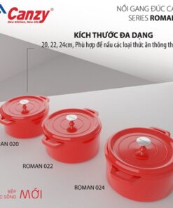 Kích thước nồi gang đúc Canzy CZ Roman 022