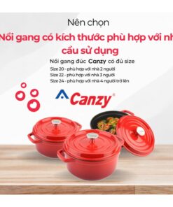 Kích thước nồi gang đúc Canzy CZ Roman 024