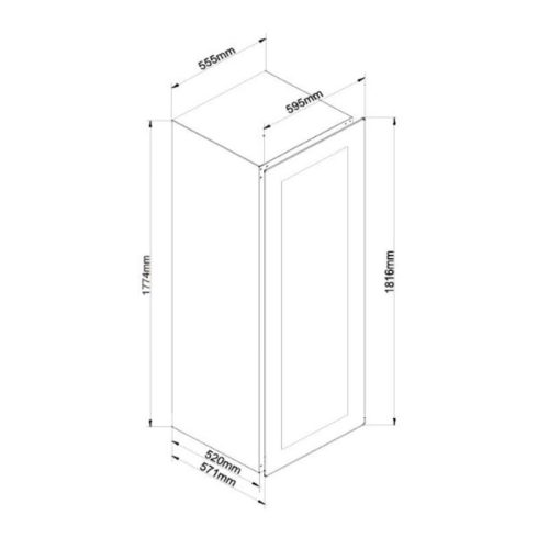 Kích thước tủ bảo quản rượu âm tủ Malloca MWC-95BI