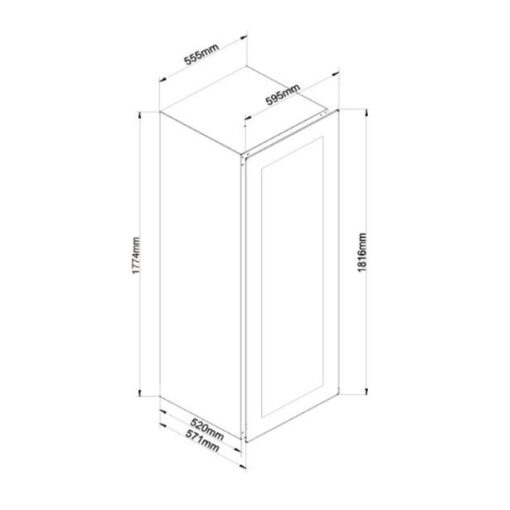 Kích thước tủ bảo quản rượu âm tủ Malloca MWC-95BI