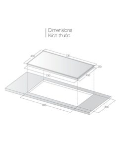 Kích thước bếp từ đôi Lorca LCI 816 PLUS lắp âm