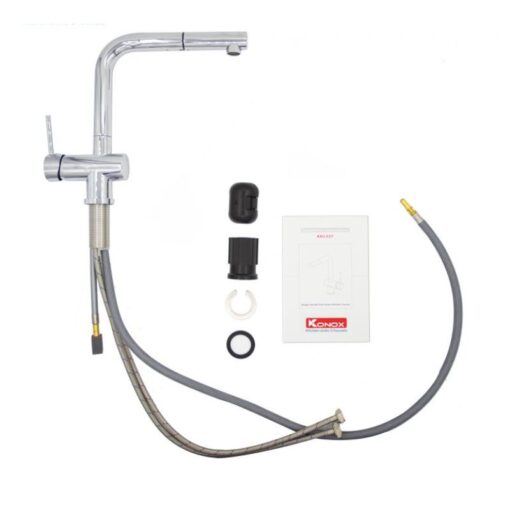Vòi rửa bát nóng lạnh Konox KN1337 có dây rút - Ảnh 2