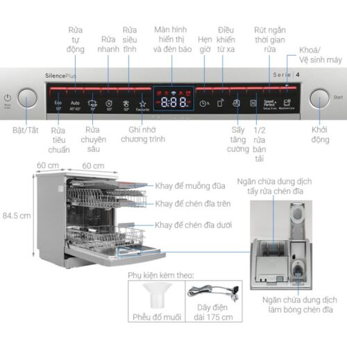 Đặc điểm máy rửa bát độc lập Bosch SMS4EMI06E Serie 4